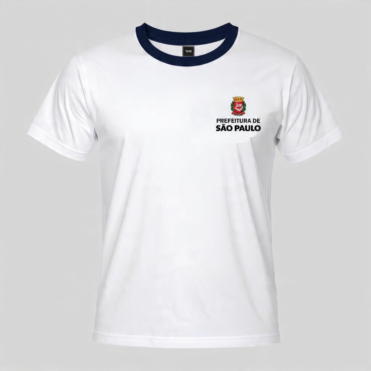 CAMISETA ESCOLAR PMSP UNIFORME GOLA AZUL